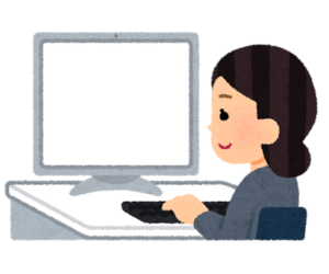 パソコン作業する女性